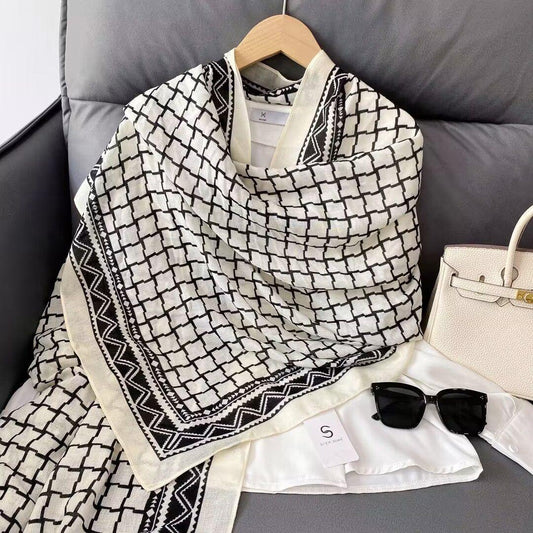 Printed Viscose Cotton Hijab (siya scarf)