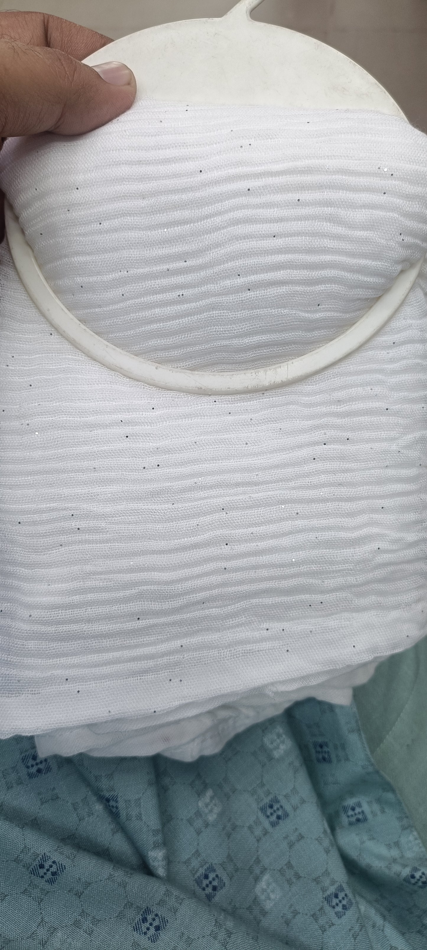 White cotton crush hijab