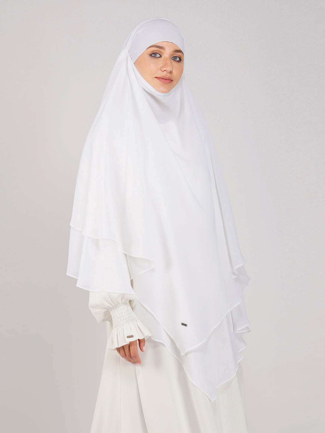 White Khimar (3Layer) Special for Hajj Umrah