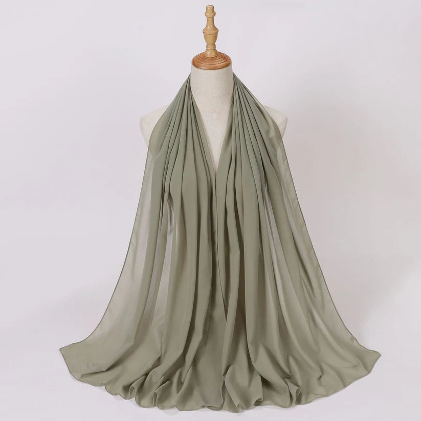 PREMIUM CHIFFON HIJAB  PASTEL GRE