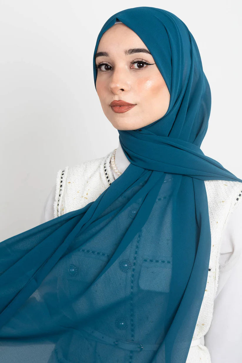 PREMIUM CHIFFON HIJAB  PEACOCKP