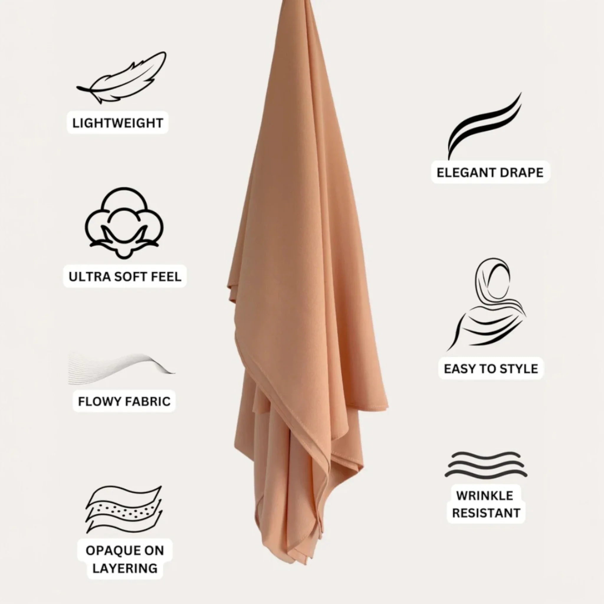 PREMIUM CHIFFON HIJAB  APRICOT