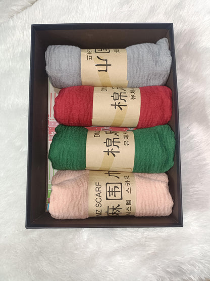 Crinkled cotton hijab gift combo