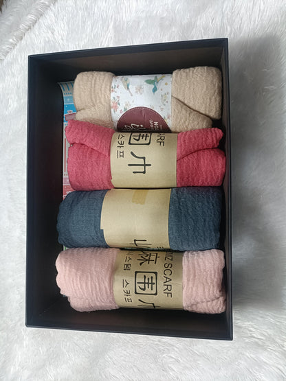 Crinkled cotton hijab gift combo