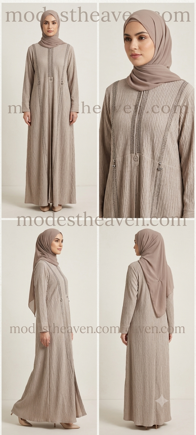 premium-ribbed-front-open-abaya-taupe-beige