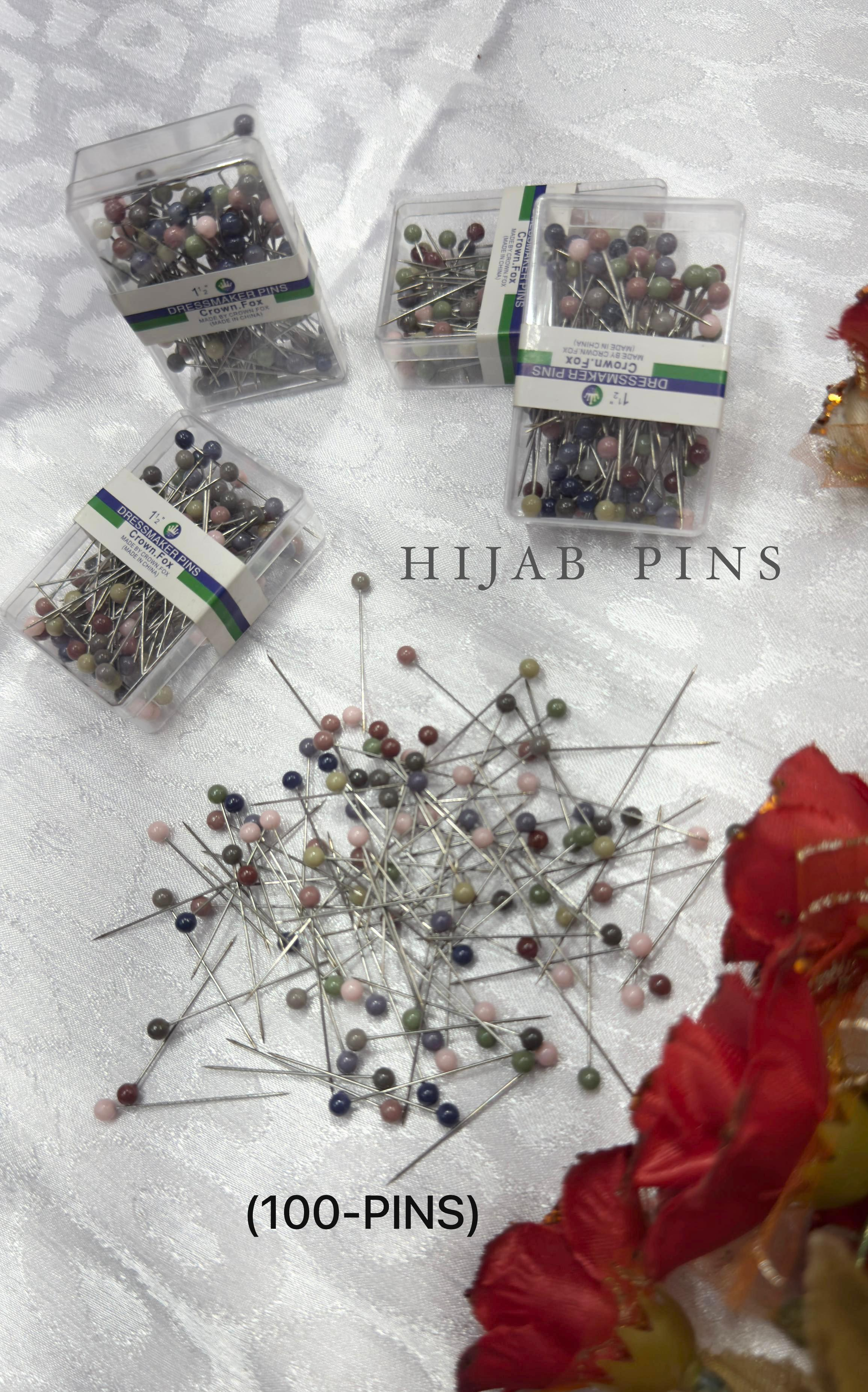 Crystal Pearl Hijab Pin Set – 100 Pcs (Elegant & Durable)